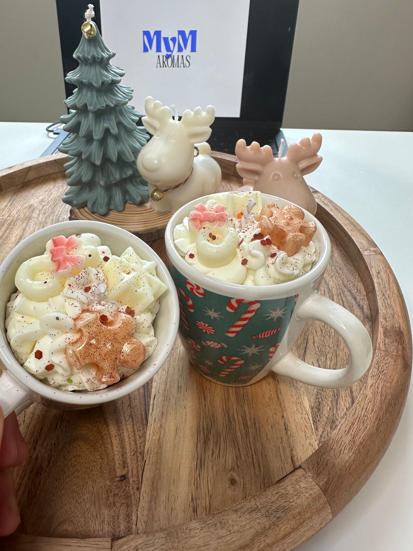 vela - vaso bastoncillos navideños